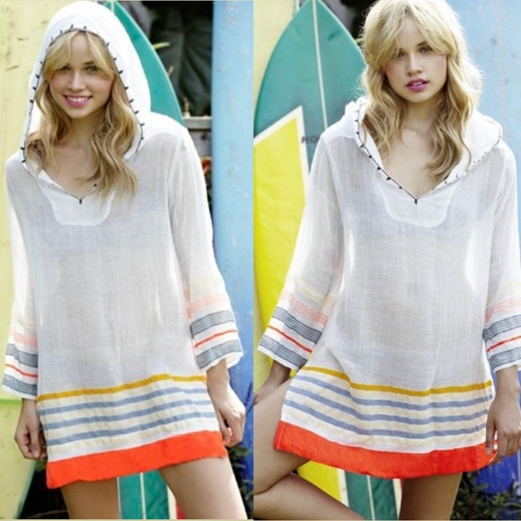 Lemlem Other - Lemlem Vibrant Striped gauze cotton bikini cover up Tunic size small colorful